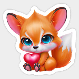 Cute Adorable Kawaii Baby Fox Sticker